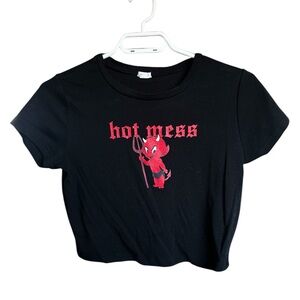 Hot Mess Black Crop Top